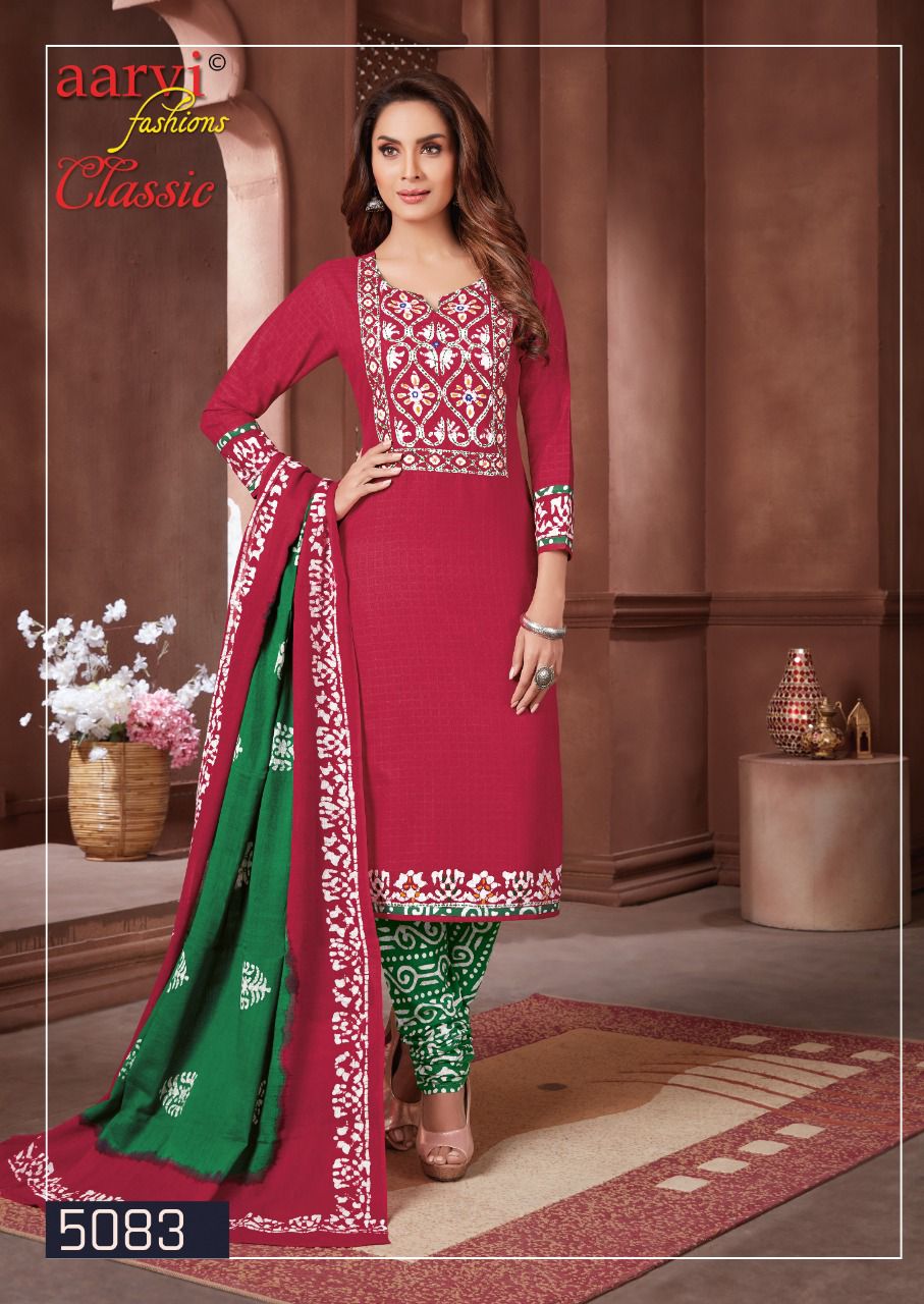 Aarvi Classic 1 Casual Daily Wear Cotton Printed Dress Material Collection